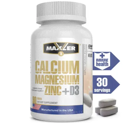 Витаминно-минеральный комплекс Кальций Магний Цинк + Витамин Д3 Maxler Calcium Magnesium Zinc+D3, 90 таблеток-0